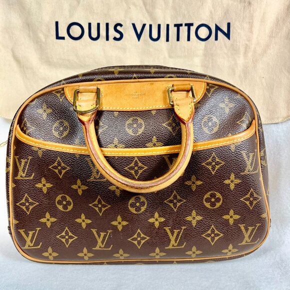 Authentic Louis Vuitton Trouville Monogram Brown Satchel Top Handle w Du… - Picture 1 of 16